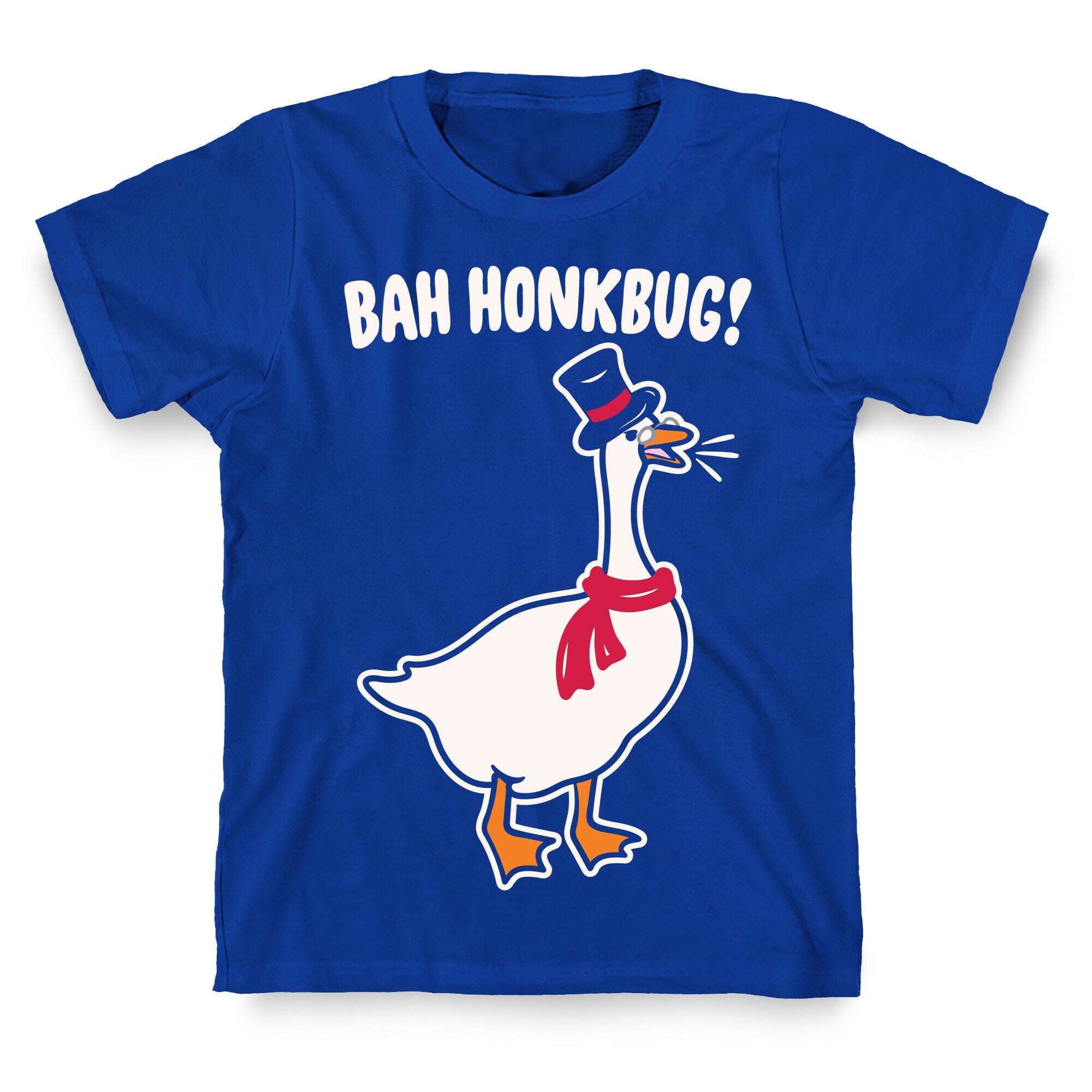 Bah Honkbug Goose Scrooge Parody White Print T-Shirt